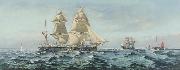 Henry J Morgan HMS 'Comus' china oil painting artist